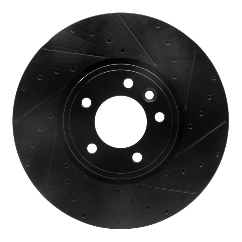 Land Rover Range Rover Sport Brake Rotor (1) - Front Right - R1 Concepts - Drilled & Slotted - Black - `18-`20